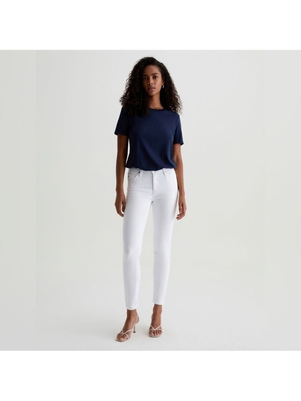 Ag Adriano Goldschmied The Prima Ankle Cigarette Ankle Jeans White Size 27R